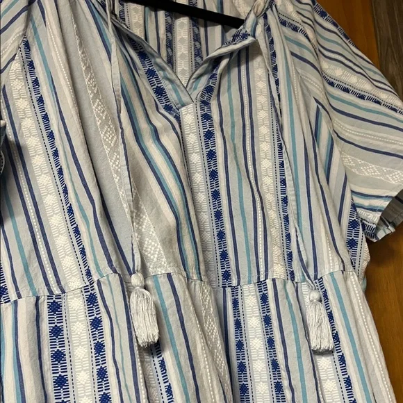 Style & Co Striped Babydoll Midi with Tassels and Pockets - Picture 6 of 8